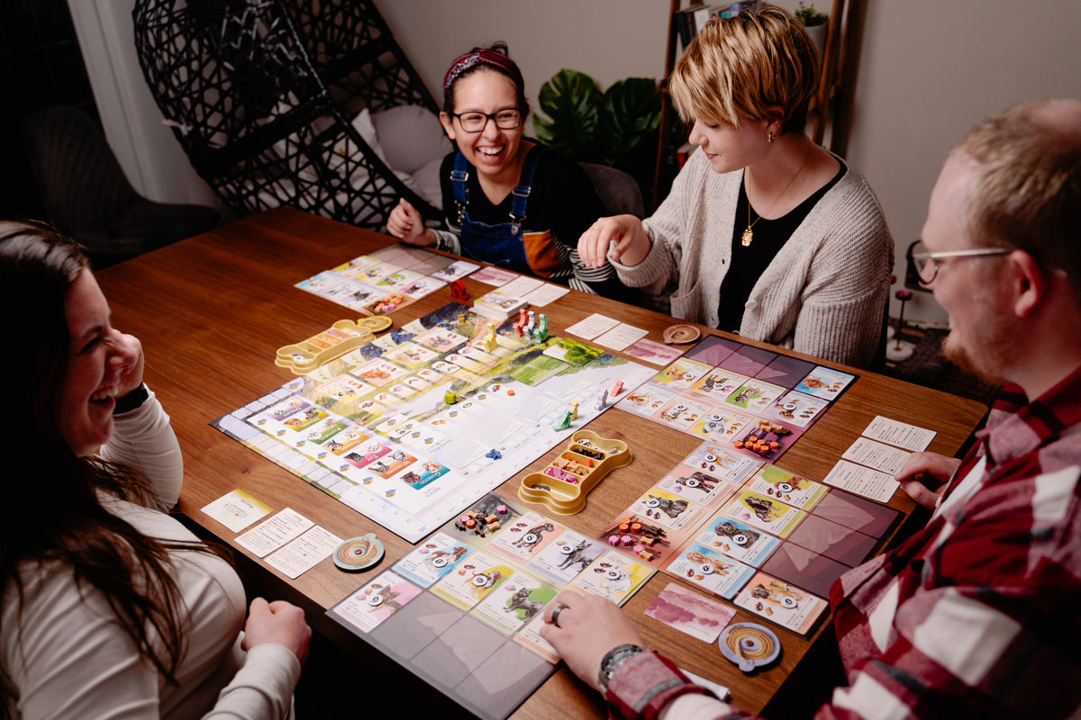 Playing the Dog Park Board Game with family